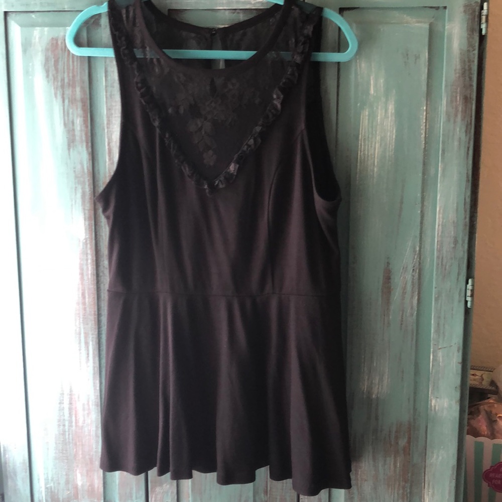 Torrid Peplum Lace Detail Top